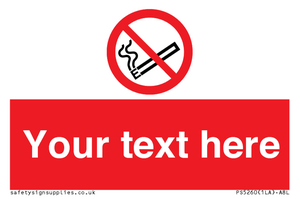 Custom No E-cigarettes / Vaping Sign